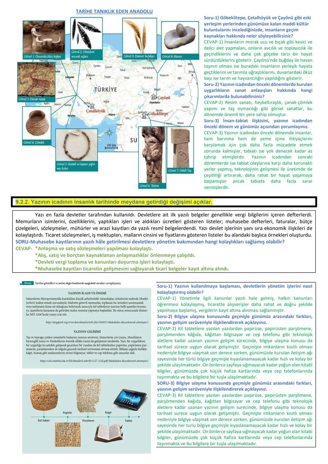 2023-2024 EĞİTİM VE ÖĞRETİM YILI
TARİH DERSİ 9. SINIFLAR 1.DÖNEM 1.SINAVA HAZIRLIK ÇALIŞMA KAĞIDI
ÖĞRENME ALANI
1.ÜNİTE: TARİH VE ZAMAN
KAZ