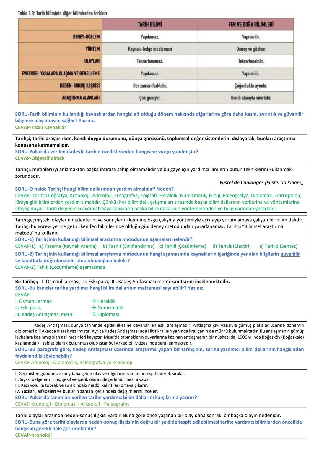 2023-2024 EĞİTİM VE ÖĞRETİM YILI
TARİH DERSİ 9. SINIFLAR 1.DÖNEM 1.SINAVA HAZIRLIK ÇALIŞMA KAĞIDI
ÖĞRENME ALANI
1.ÜNİTE: TARİH VE ZAMAN
KAZ