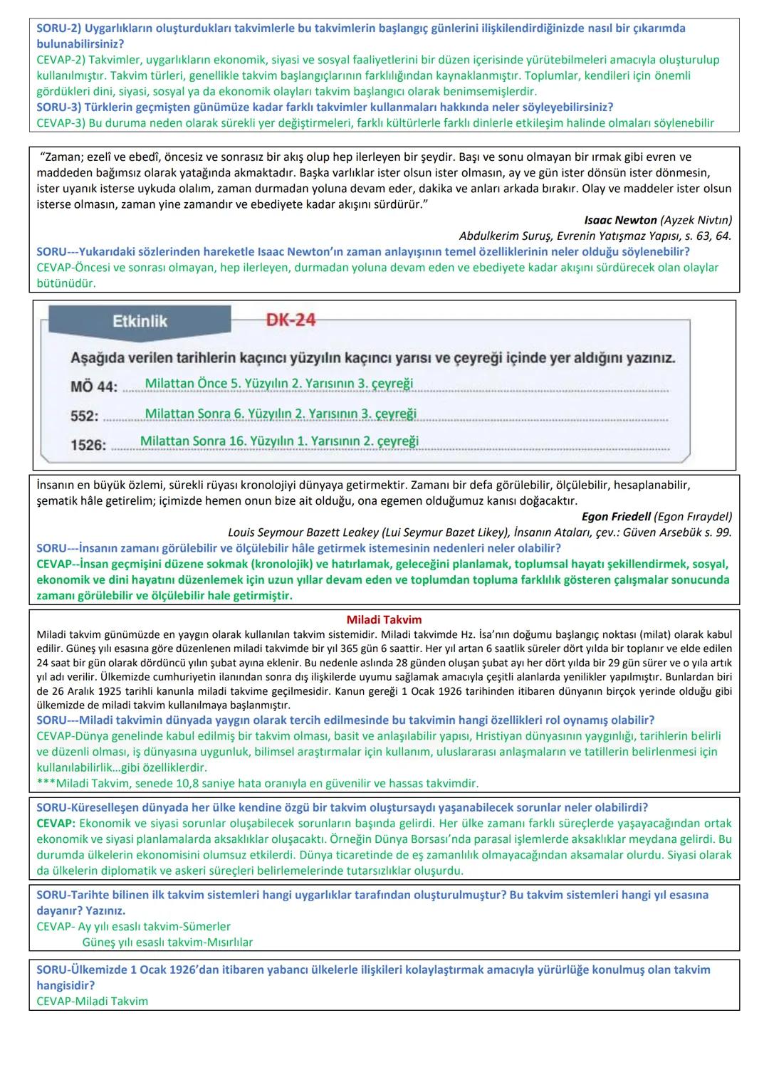 2023-2024 EĞİTİM VE ÖĞRETİM YILI
TARİH DERSİ 9. SINIFLAR 1.DÖNEM 1.SINAVA HAZIRLIK ÇALIŞMA KAĞIDI
ÖĞRENME ALANI
1.ÜNİTE: TARİH VE ZAMAN
KAZ