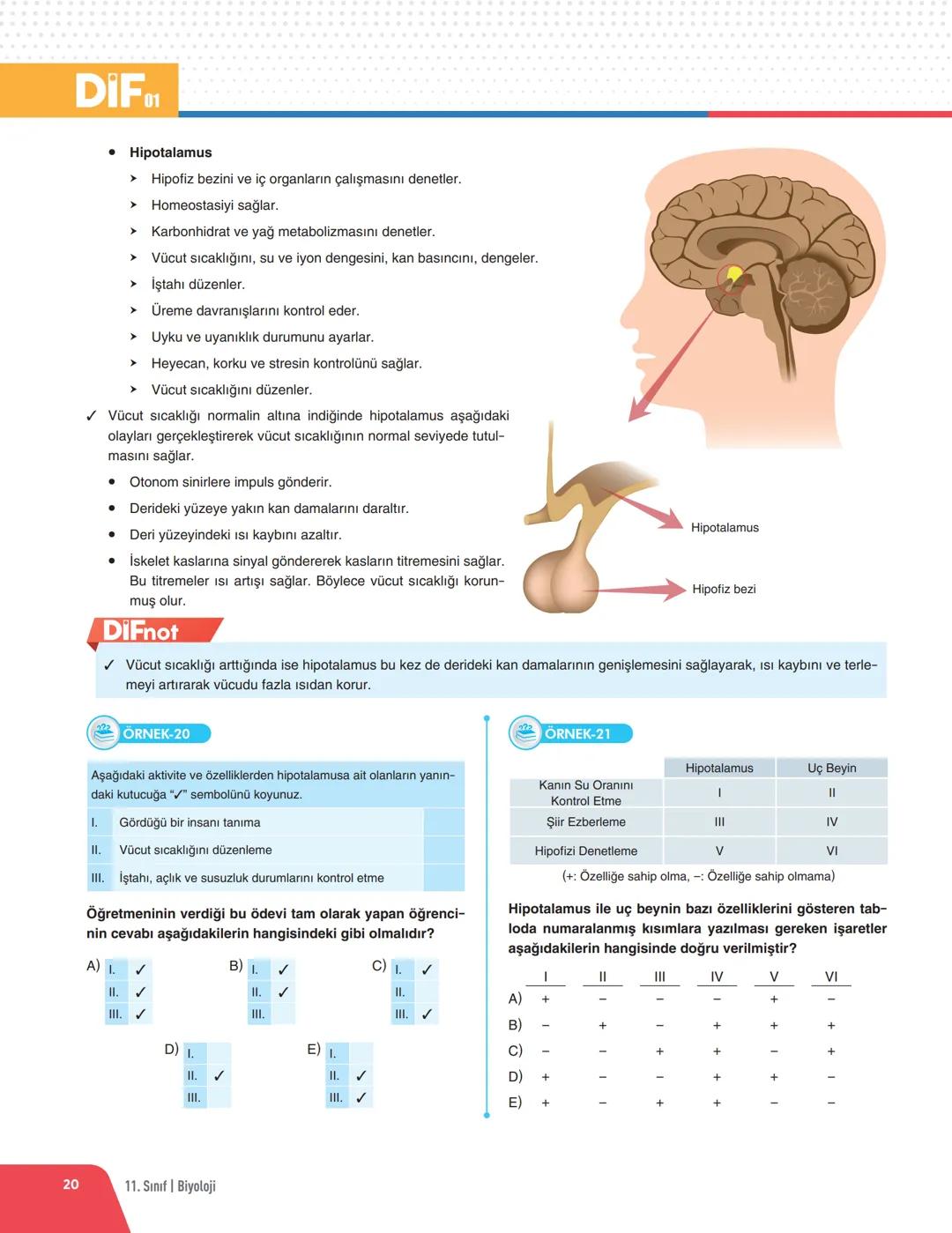 DIF BİYOLOJİ
FÖY 01
DERS SLEME
Föyleri
İNSAN FİZYOLOJİSİ - 1
DENETLEYİCİ VE DÜZENLEYİCİ SİSTEMLER
✓ Doğadaki tüm canlılar iç ve dış ortamdan