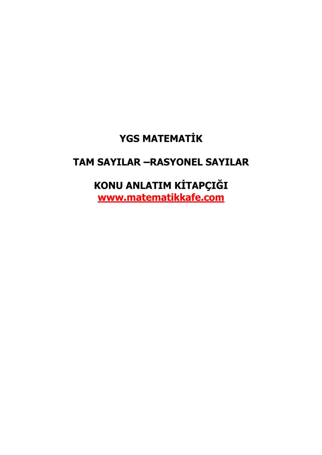 7. Sınıf Matematik de Tam Ve Rasyonel Sayılar – 1. sayfa