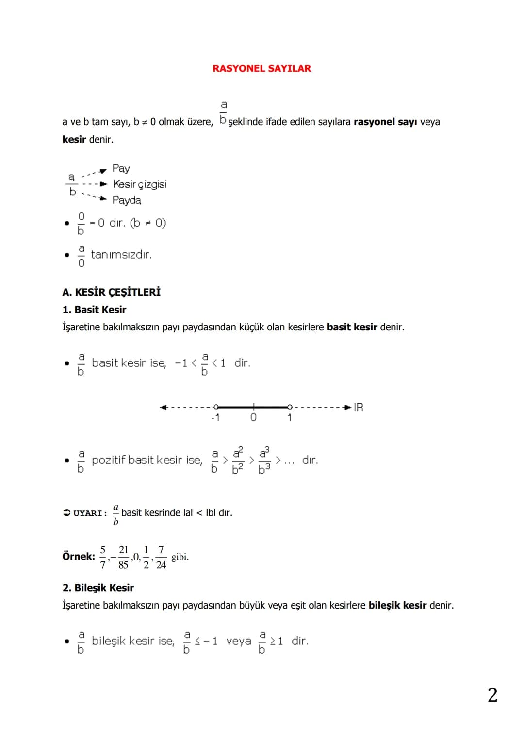 7. Sınıf Matematik de Tam Ve Rasyonel Sayılar – 3. sayfa