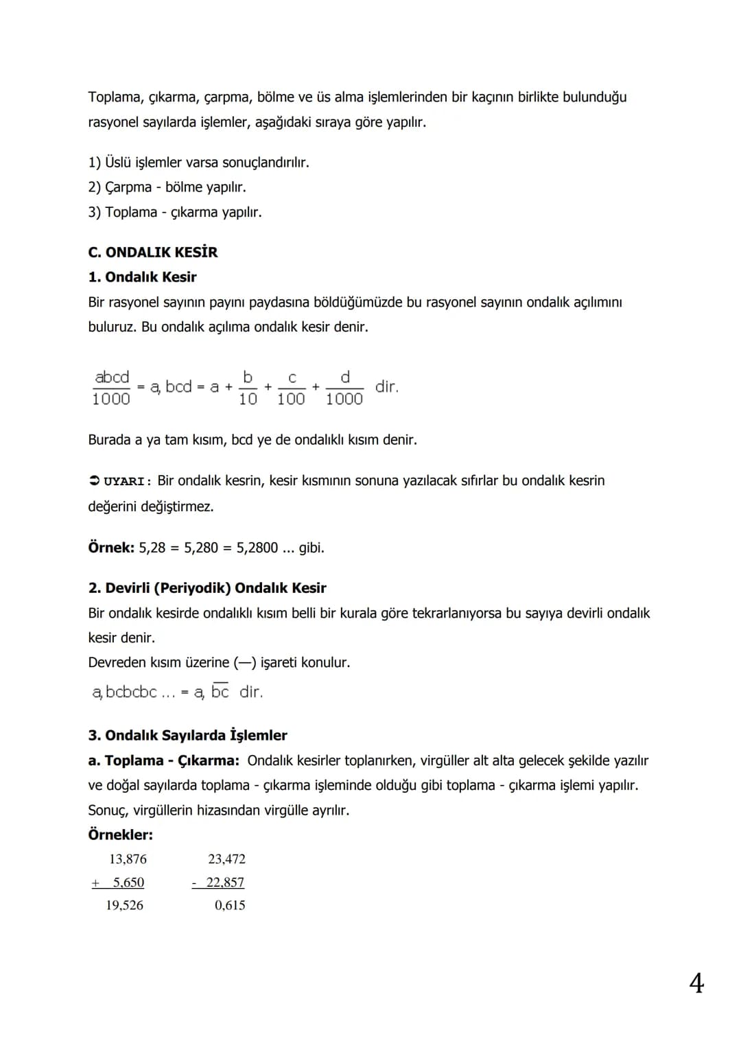 7. Sınıf Matematik de Tam Ve Rasyonel Sayılar – 5. sayfa