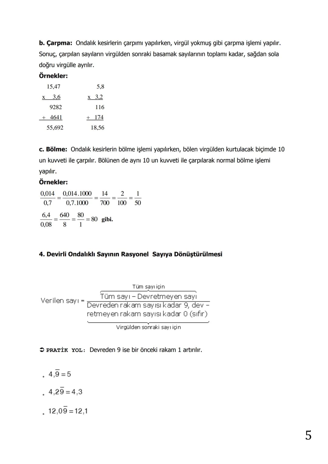 7. Sınıf Matematik de Tam Ve Rasyonel Sayılar – 6. sayfa