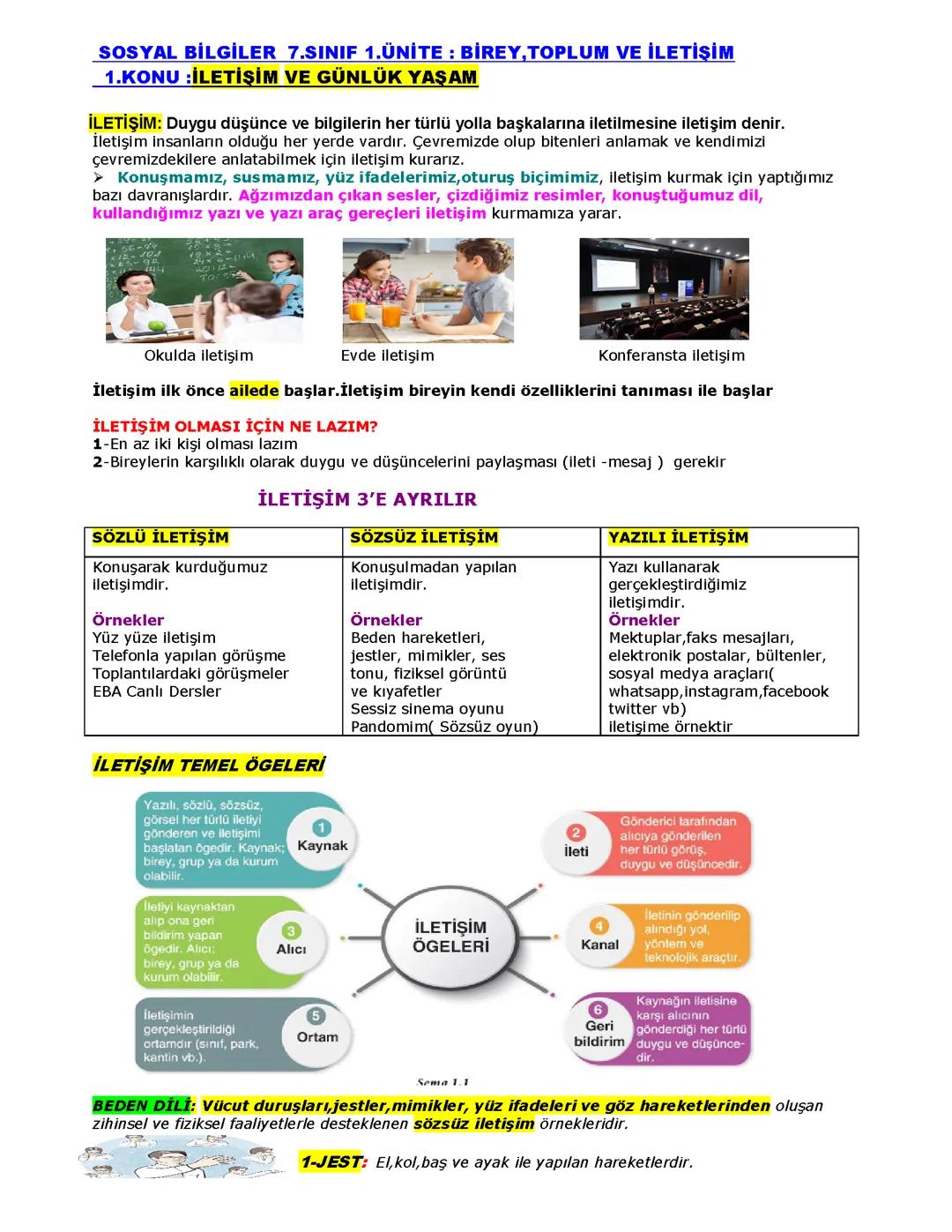 7.sınıf sosyal bilgiler 1.ünite
