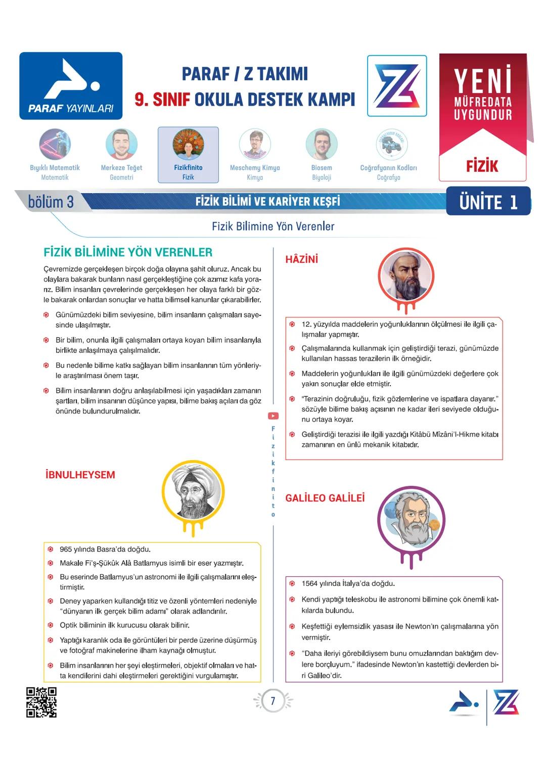 # PARAF / Z TAKIMI
# 9. SINIF OKULA DESTEK KAMPI
PARAF YAYINLARI
Z
YENİ
MÜFREDATA
UYGUNDUR
Bıyıklı Matematik Merkeze Teğet
Matematik Geo