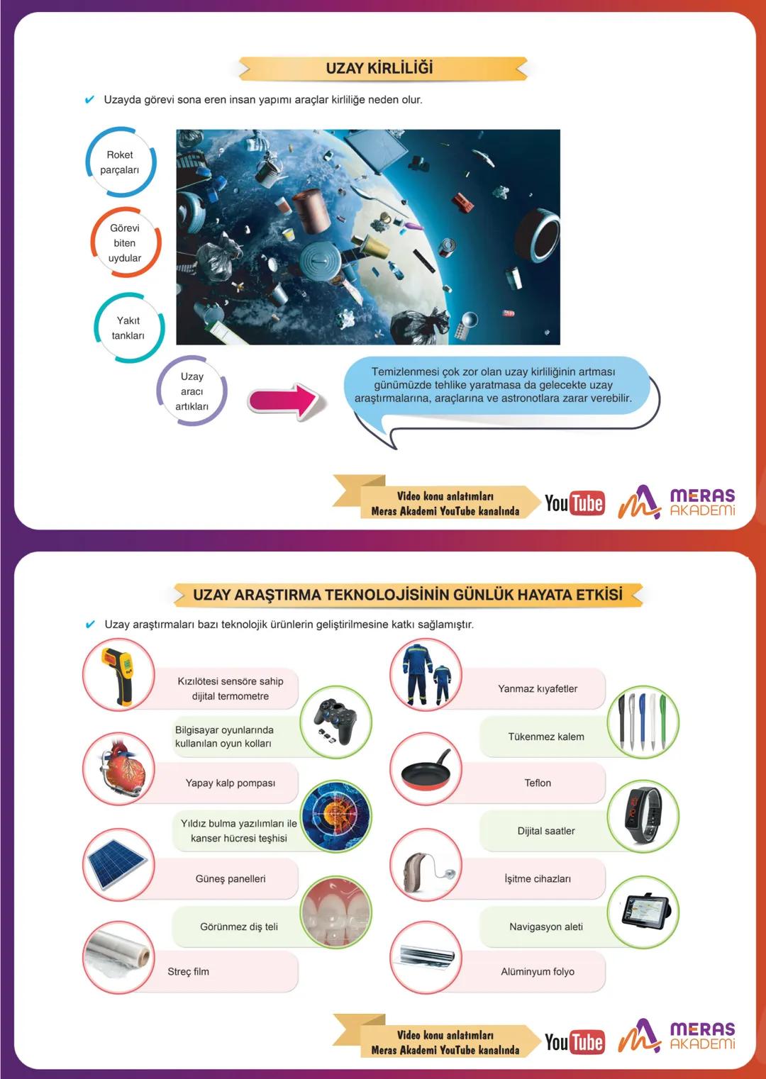 # UZAY ARAŞTIRMALARI
✔Uzay, gök cisimleri de dahil olmak üzere tüm varlıkların içinde bulunduğu sonsuz boşluktur.
✔ Uzaydaki gök cisimleri