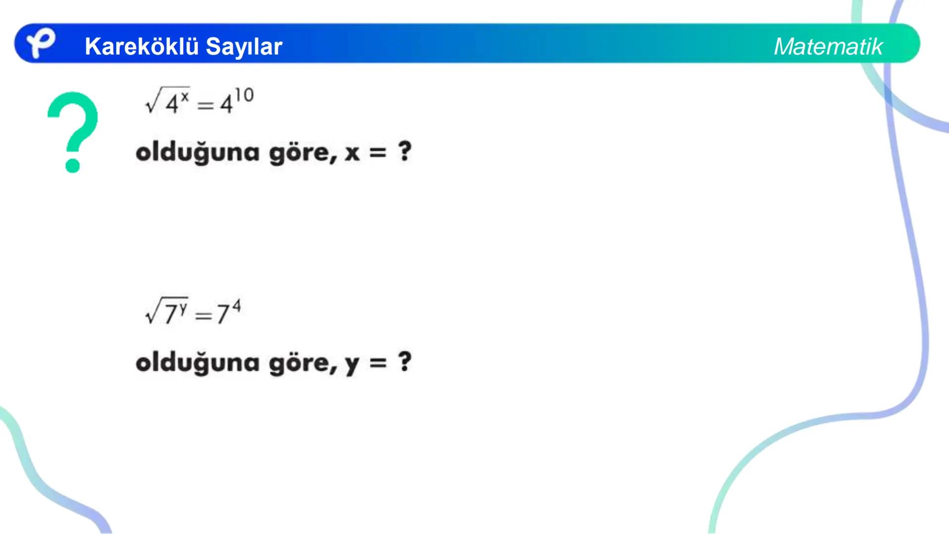 # MATEMATİK
KAREKÖKLÜ SAYILAR
Pakodemy Kareköklü Sayılar
Matematik
Bir sayma sayısını kendisi ile çarparak elde ettiğimiz sayıya tam kar