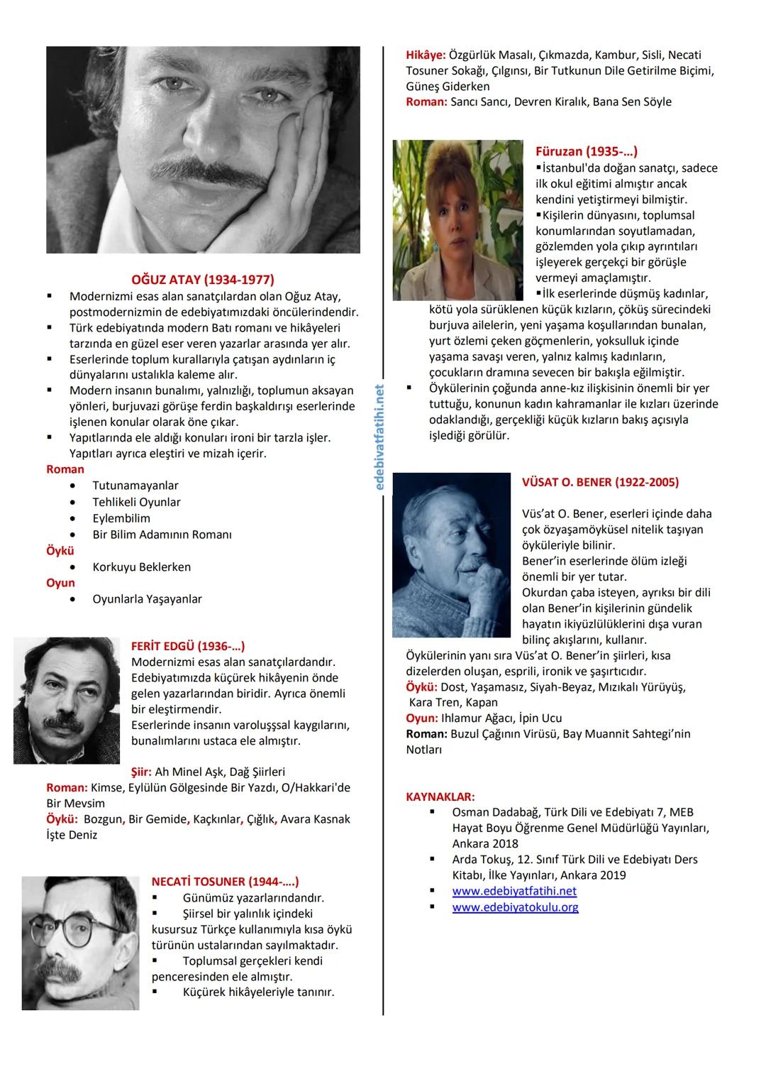 # 12. SINIF TÜRK DİLİ VE EDEBİYATI DERS NOTLARI
# 2. ÜNİTE: HİKÂYE DERS NOTLARI
## ÜNİTE İÇERİĞİ
* 1960 Sonrası Türk Hikâyesi
* Küçürek Hik