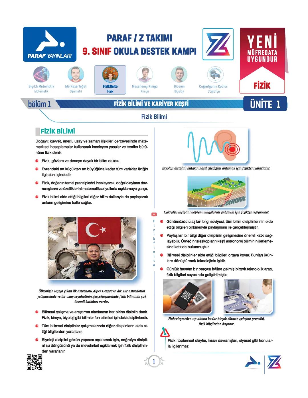 9. Sınıf fizik ders notları burada, 👆