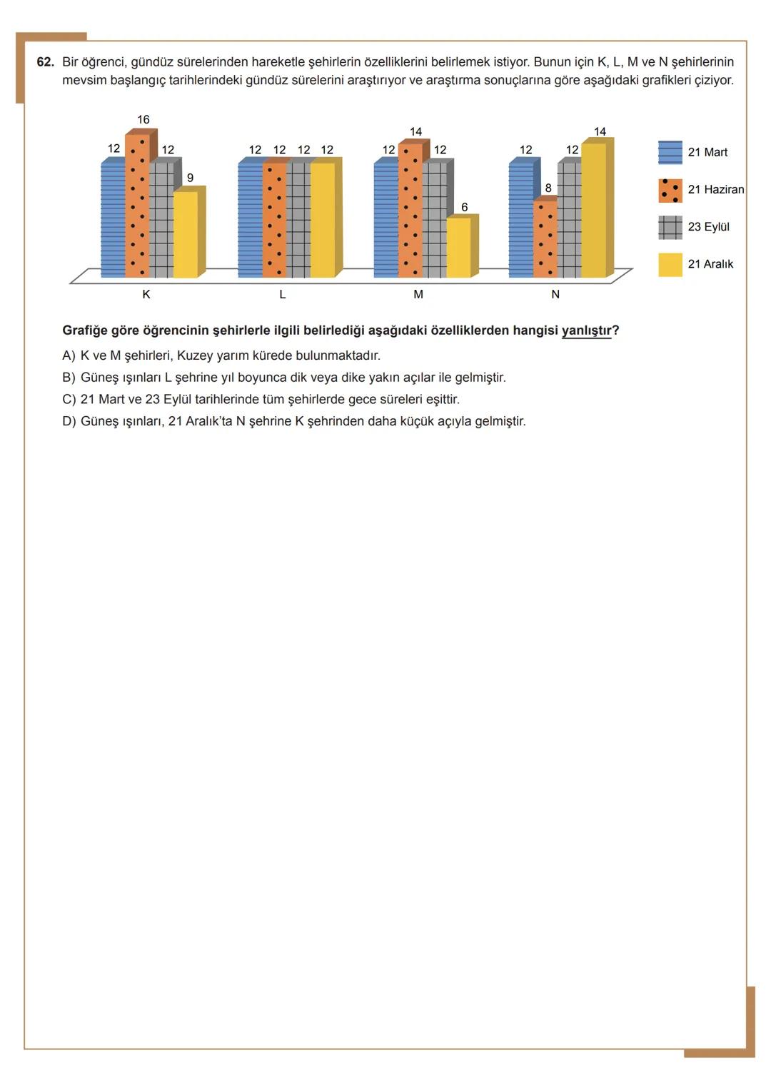 8.
SINIF
Fen Bilimleri
*
HURIYET
*
MILLI
**
BAKANLIG
DO
1. Ünite
Mevsimler ve İklim 1.
Hava durumuyla ilgili televizyon haberinde şu bilgile