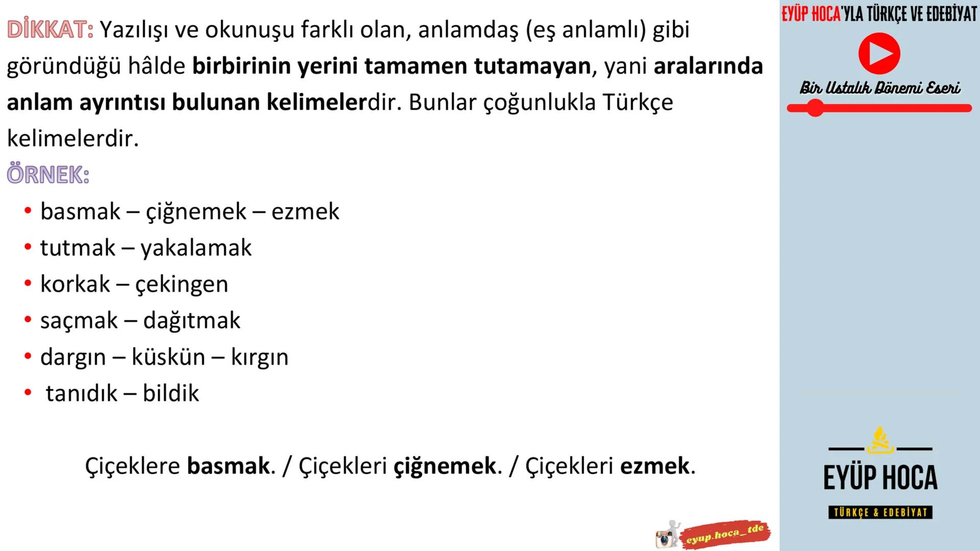 6. SINIF
KONU ANLATIMI
SÖZCÜKTE ANLAM
►EYÜP HOCA'YLA TÜRKÇE VE EDEBİYAT
EYUP.HOCA_TDE
MARK
EYÜP HOCA'YLA TÜRKÇE VE EDEBİYAT
Bir Ustalı