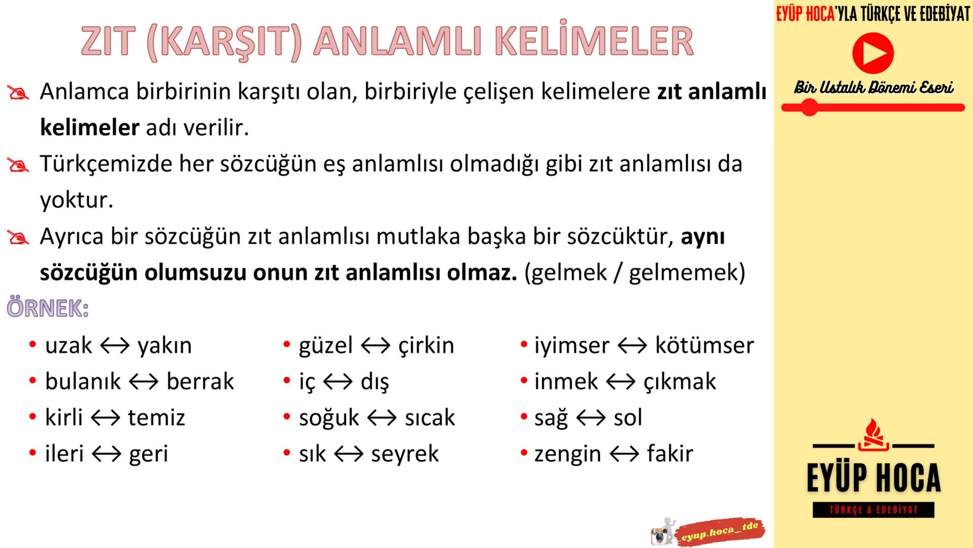 6. SINIF
KONU ANLATIMI
SÖZCÜKTE ANLAM
►EYÜP HOCA'YLA TÜRKÇE VE EDEBİYAT
EYUP.HOCA_TDE
MARK
EYÜP HOCA'YLA TÜRKÇE VE EDEBİYAT
Bir Ustalı
