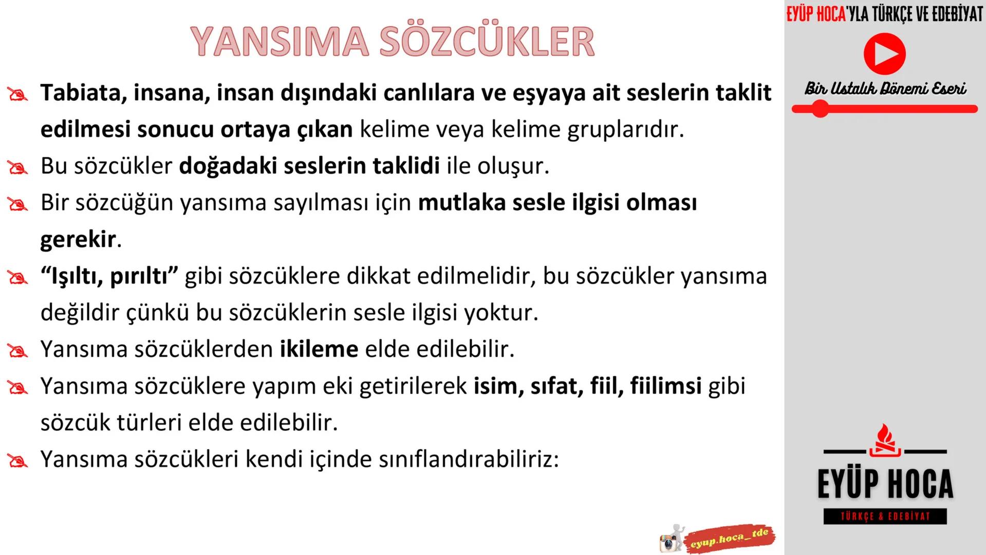 6. SINIF
KONU ANLATIMI
SÖZCÜKTE ANLAM
►EYÜP HOCA'YLA TÜRKÇE VE EDEBİYAT
EYUP.HOCA_TDE
MARK
EYÜP HOCA'YLA TÜRKÇE VE EDEBİYAT
Bir Ustalı