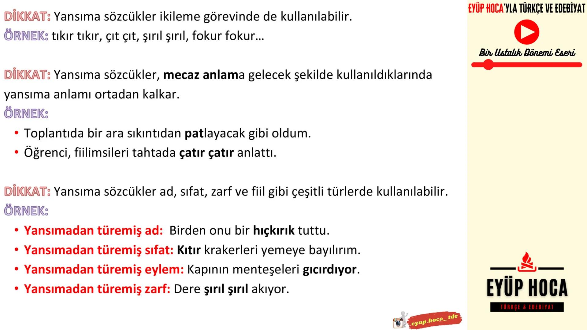 6. SINIF
KONU ANLATIMI
SÖZCÜKTE ANLAM
►EYÜP HOCA'YLA TÜRKÇE VE EDEBİYAT
EYUP.HOCA_TDE
MARK
EYÜP HOCA'YLA TÜRKÇE VE EDEBİYAT
Bir Ustalı