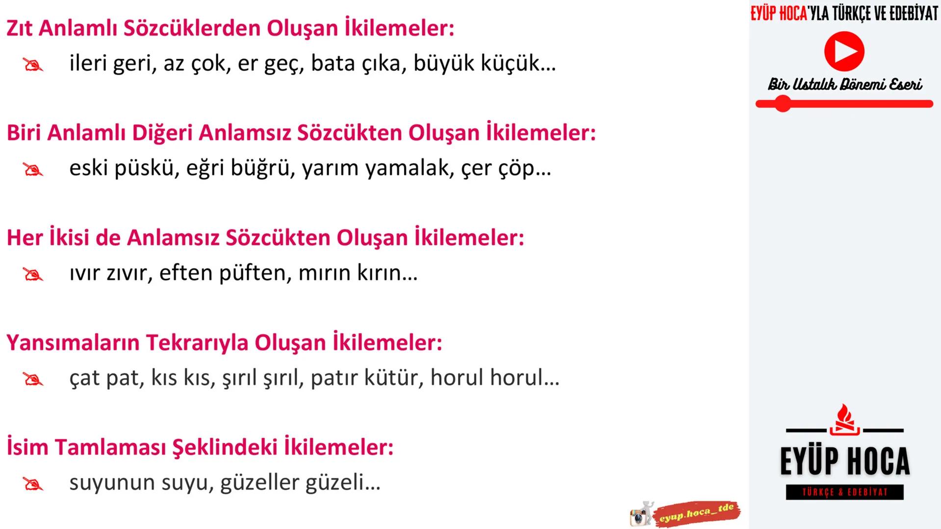 6. SINIF
KONU ANLATIMI
SÖZCÜKTE ANLAM
►EYÜP HOCA'YLA TÜRKÇE VE EDEBİYAT
EYUP.HOCA_TDE
MARK
EYÜP HOCA'YLA TÜRKÇE VE EDEBİYAT
Bir Ustalı