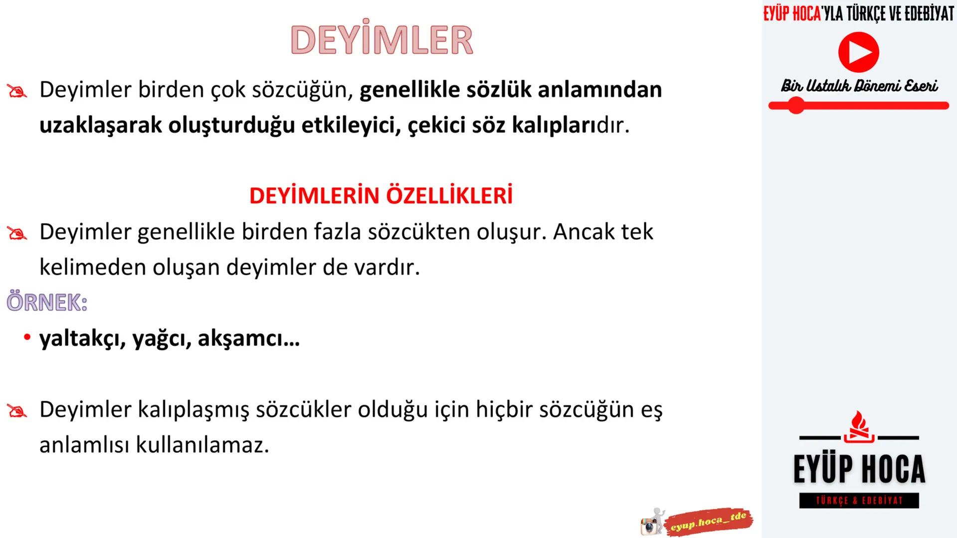 6. SINIF
KONU ANLATIMI
SÖZCÜKTE ANLAM
►EYÜP HOCA'YLA TÜRKÇE VE EDEBİYAT
EYUP.HOCA_TDE
MARK
EYÜP HOCA'YLA TÜRKÇE VE EDEBİYAT
Bir Ustalı