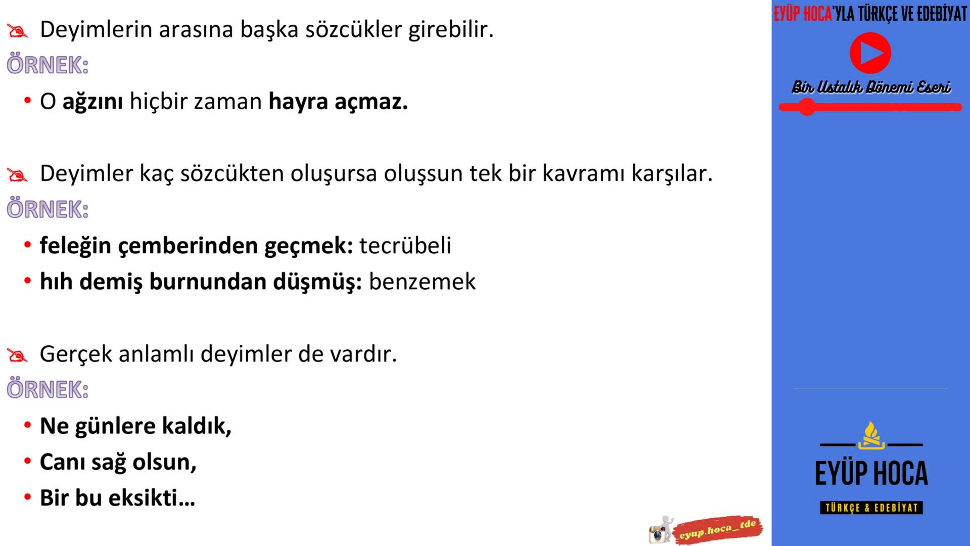 6. SINIF
KONU ANLATIMI
SÖZCÜKTE ANLAM
►EYÜP HOCA'YLA TÜRKÇE VE EDEBİYAT
EYUP.HOCA_TDE
MARK
EYÜP HOCA'YLA TÜRKÇE VE EDEBİYAT
Bir Ustalı