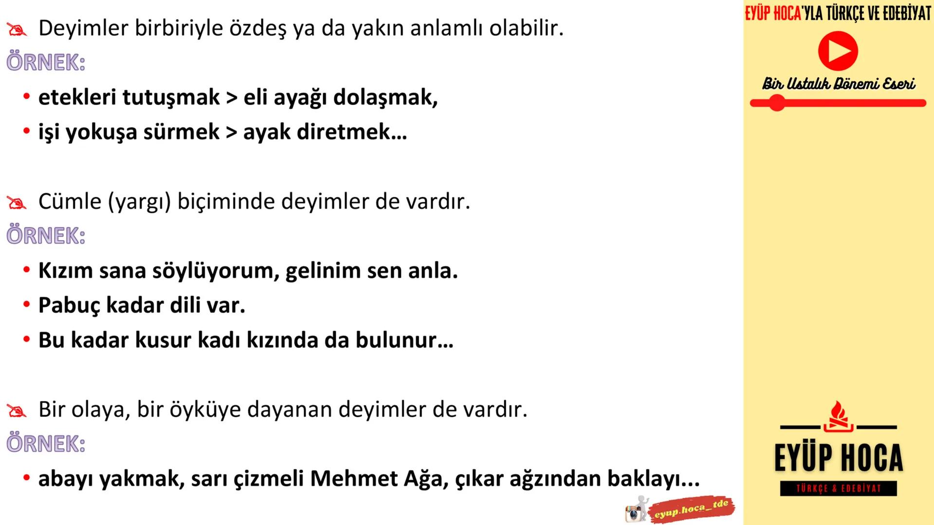 6. SINIF
KONU ANLATIMI
SÖZCÜKTE ANLAM
►EYÜP HOCA'YLA TÜRKÇE VE EDEBİYAT
EYUP.HOCA_TDE
MARK
EYÜP HOCA'YLA TÜRKÇE VE EDEBİYAT
Bir Ustalı