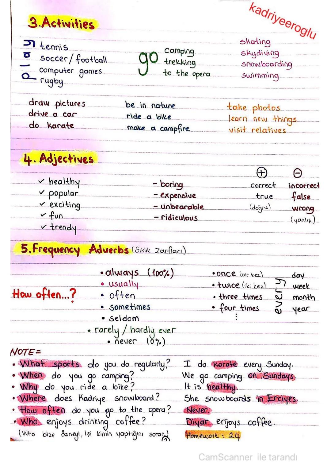 kadriyeeroglu
UNIT 2-TEEN LIFE WORD LIST
after-school activities = okul sonrası aktiviter meal = yemek
all over the world = tüm dünyada mo