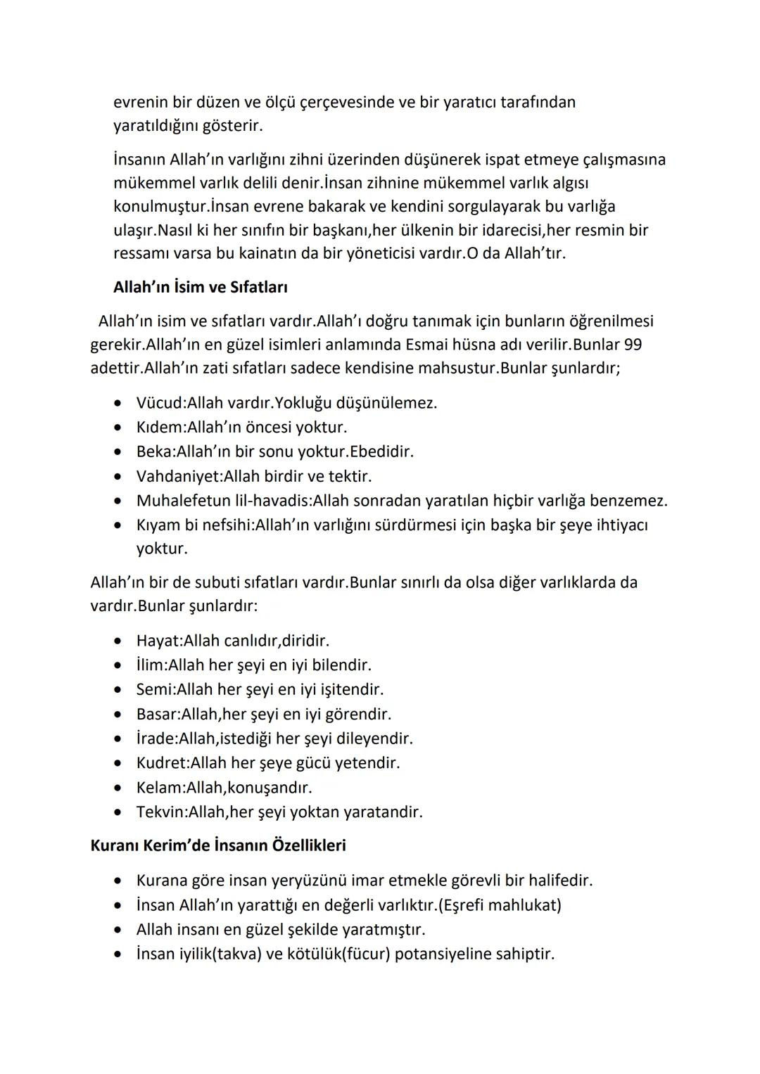 # DİN KÜLTÜRÜ VE AHLAK BİLGİSİ 10.SINIF DERS NOTLARI
# 1. ÜNİTE ALLAH İNANCI VE İNSAN
* Allah'a inanmak İslam inanç esaslarından en önem