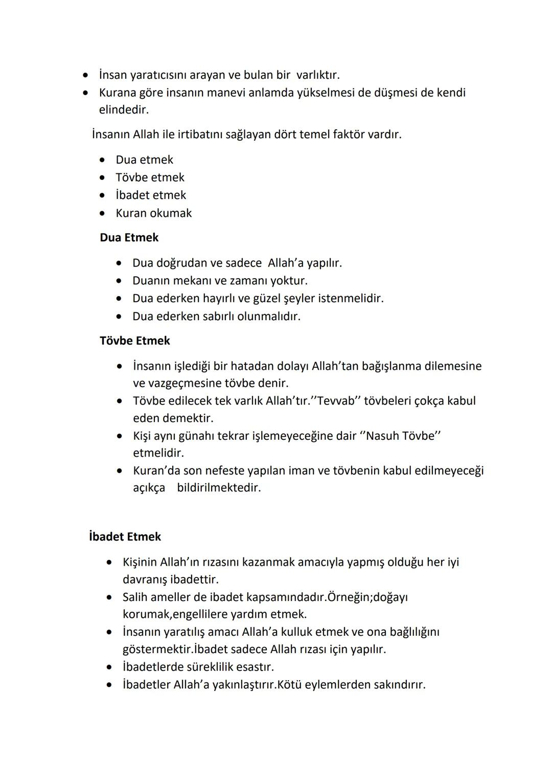 # DİN KÜLTÜRÜ VE AHLAK BİLGİSİ 10.SINIF DERS NOTLARI
# 1. ÜNİTE ALLAH İNANCI VE İNSAN
* Allah'a inanmak İslam inanç esaslarından en önem