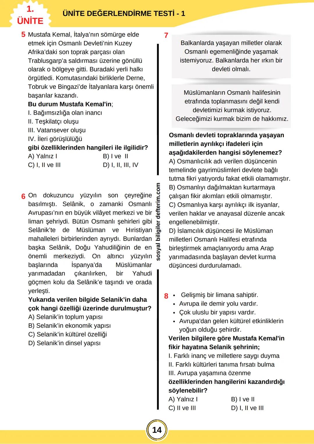İNKILAP TARİHİ
8. SINIF
1.ÜNİTE
SOSYAL
DEFTERİM
BİLGİLER 1.
ÜNİTE
SOSYAL
BİLGİLER
DEFTERİM
ÜNİTE KAVRAMLARINI ÖĞRENELİM
Ataşemiliter: Bir ul