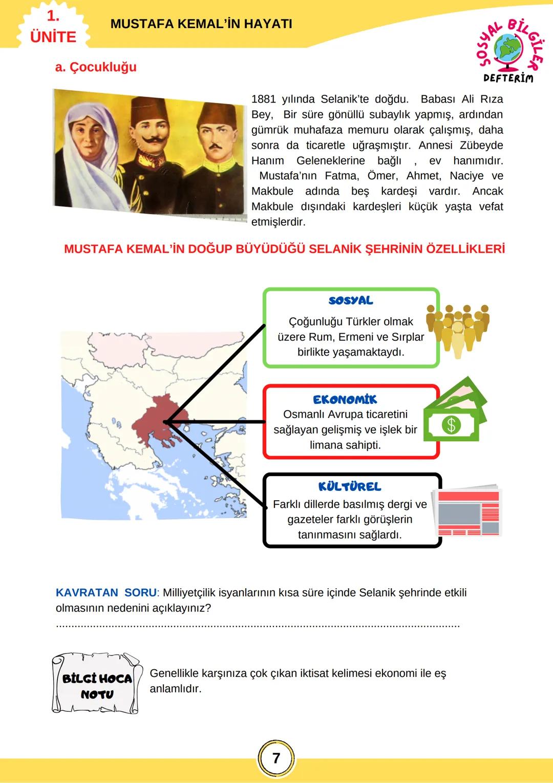 İNKILAP TARİHİ
8. SINIF
1.ÜNİTE
SOSYAL
DEFTERİM
BİLGİLER 1.
ÜNİTE
SOSYAL
BİLGİLER
DEFTERİM
ÜNİTE KAVRAMLARINI ÖĞRENELİM
Ataşemiliter: Bir ul