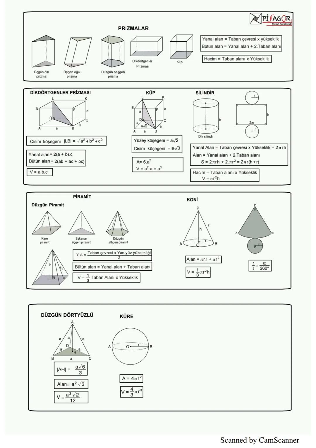 B
ÜÇGENDE AÇILAR
■Bir üçgende, iç açıların ölçüleri toplamı 180°, dış açıların ölçüleri toplamı 360° dir.
A
α = x+y
to
A
(4)
D
PISAGOR
Mesut