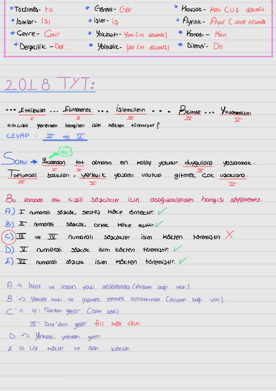 Kök Bilgisi
Kön
Türkçe de birkaç istisno hariçi
Kok + Yapım eki
+ Çekim eki
gelmelidir. Ayrıca
en
Küçük porco kök.
İsim Kök
*Sonuno -mak,
-m