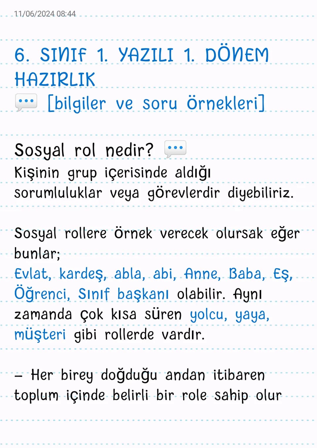 6. Sınıf Sosyal bilgiler 1-2. Ünite 💬 – 1. sayfa
