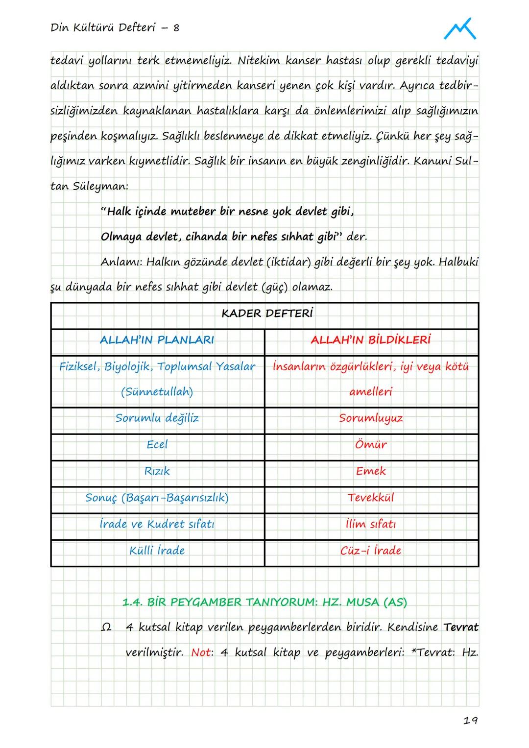 Din Kültürü Defteri - 8
# 1. ÜNİTE: KADER İNANCI
## 1.1. KADER VE KAZA İNANCI
### Allah Her Şeyi Bir Ölçüye Göre Yaratmıştır
Allah Kur'an
