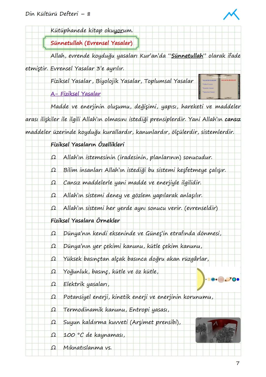 Din Kültürü Defteri - 8
# 1. ÜNİTE: KADER İNANCI
## 1.1. KADER VE KAZA İNANCI
### Allah Her Şeyi Bir Ölçüye Göre Yaratmıştır
Allah Kur'an