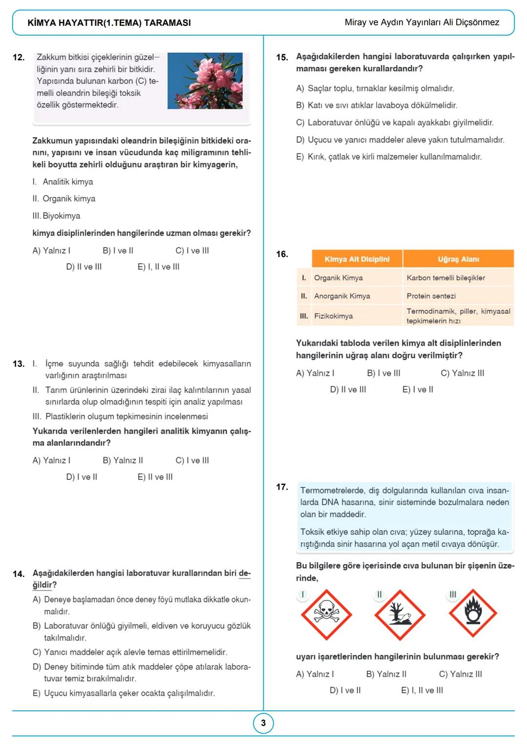Miray ve Aydın Yayınları Ali Diçsönmez
KİMYA HAYATTIR (1.TEMA) TARAMASI
Kimya
9.SINIF
KIMA
Tematik
SORU BANKASI
1. Yanda brom ($Br_2$) sıvıs