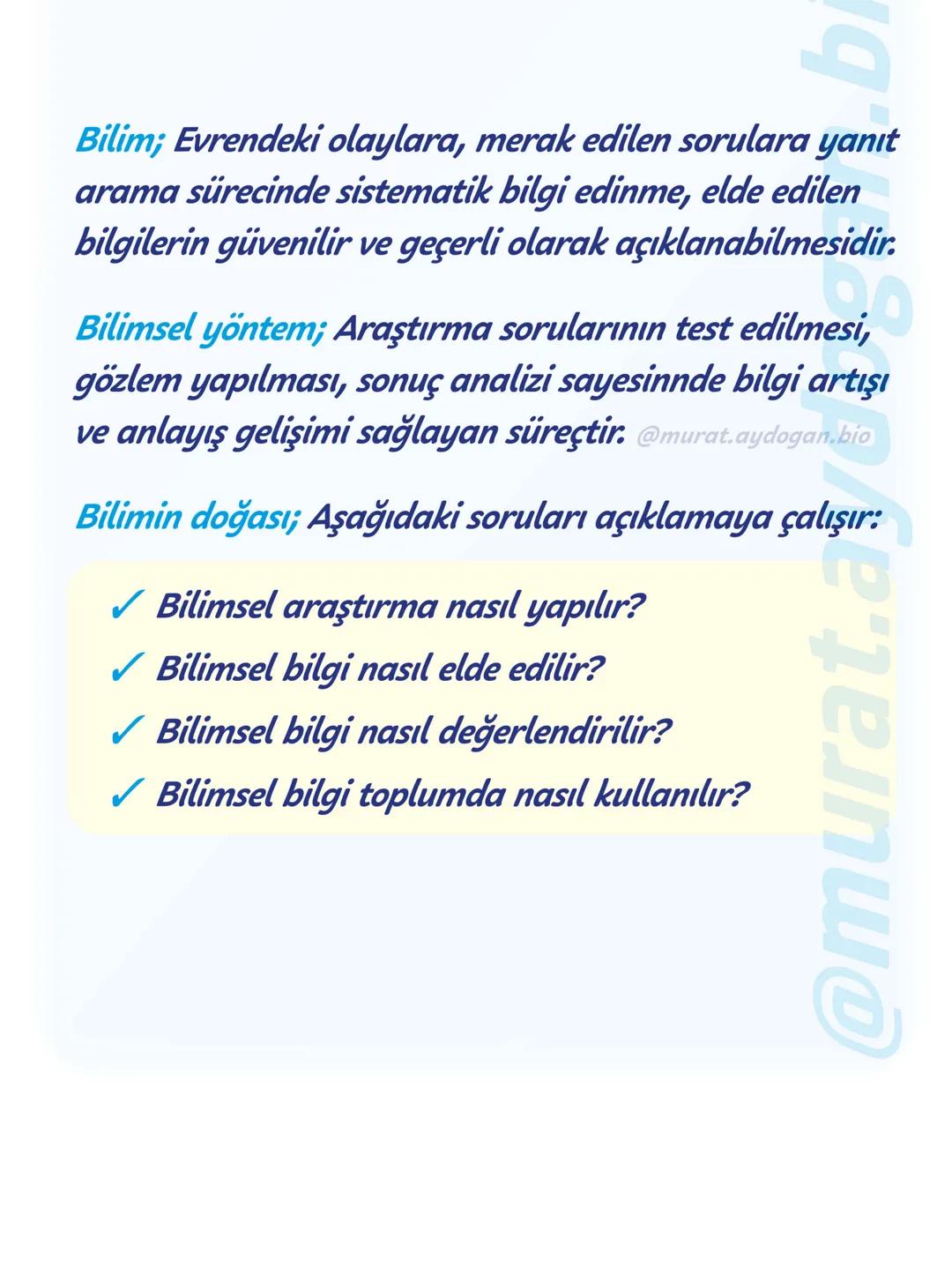 9.sınıf
Görsellerle tekrar -04
2024-2025
1. Tema: Yaşam
Bilim ve
Bilimin Doğası
@murat.aydogan.bio # Bilim ve Bilimin Doğası
Avrupada