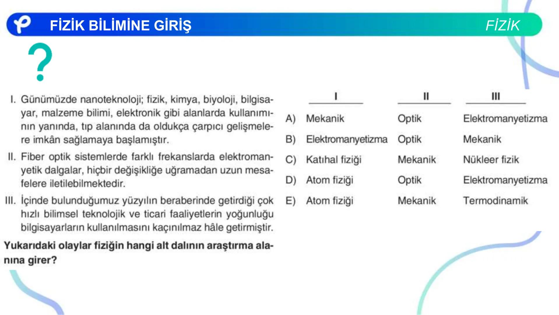 FİZİK
FİZİK BİLİMİNE GİRİŞ
P Pakodemy PFİZİK BİLİMİNE GİRİŞ
Fizik Nedir ?
FİZİK
Fizik: Uzayı, zamanı, maddeyi, enerjiyi ve bunlar arasındaki