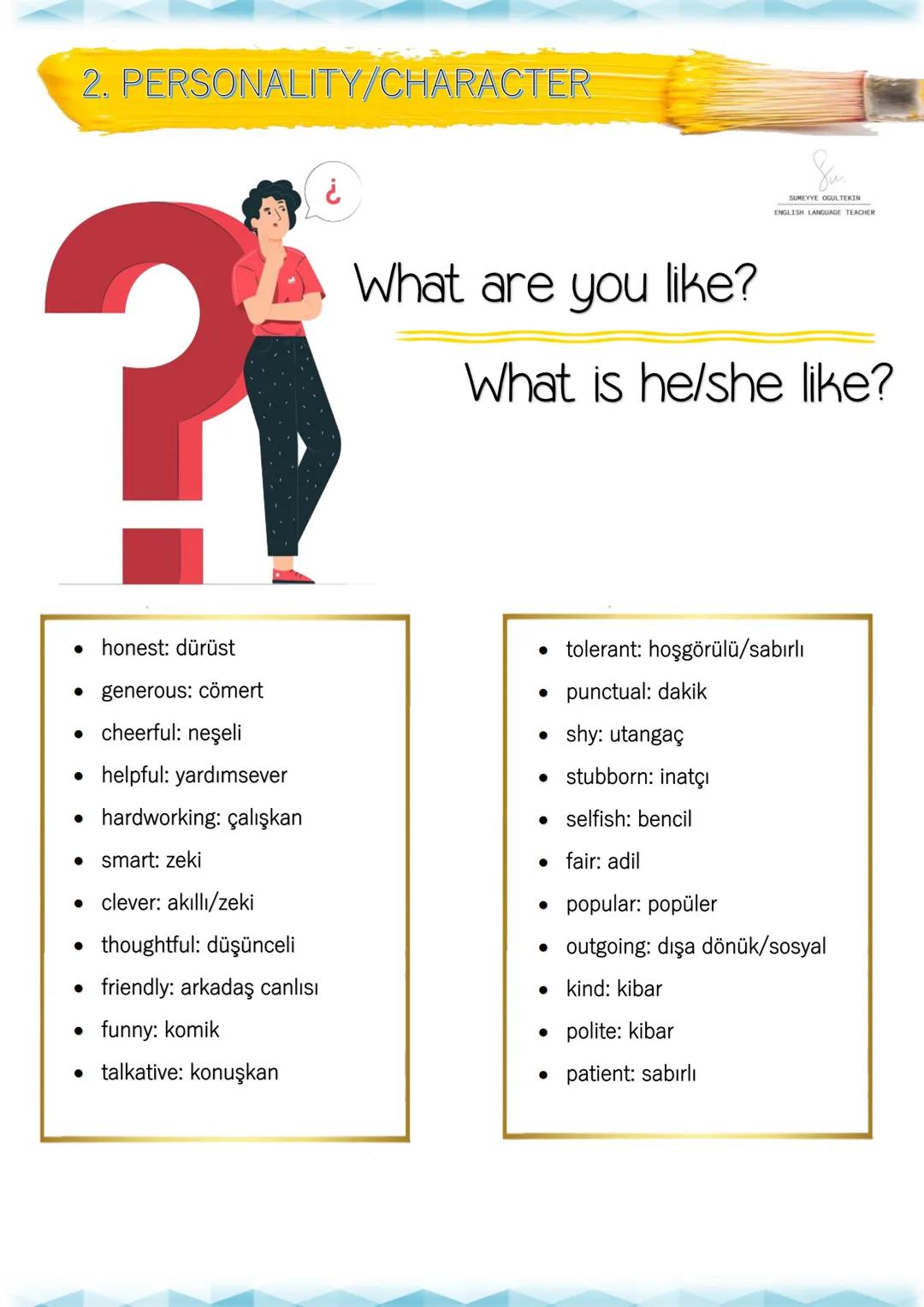 -APPEARANCE AND PERSONALITY-
Describing characters/people & Making simple inquiries
UNIT 1
1. APPEARANCE
A
ن
?
What do you look like?
Ag