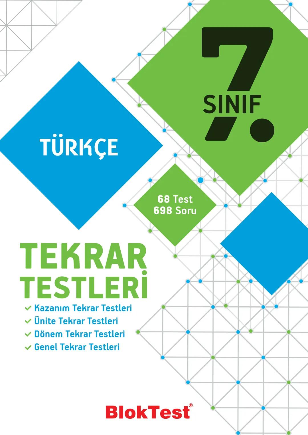 TÜRKÇE
TEKRAR
TESTLERİ
Kazanım Tekrar Testleri
✓ Ünite Tekrar Testleri
✓ Dönem Tekrar Testleri
✓ Genel Tekrar Testleri
68 Test
698 Soru
Blok