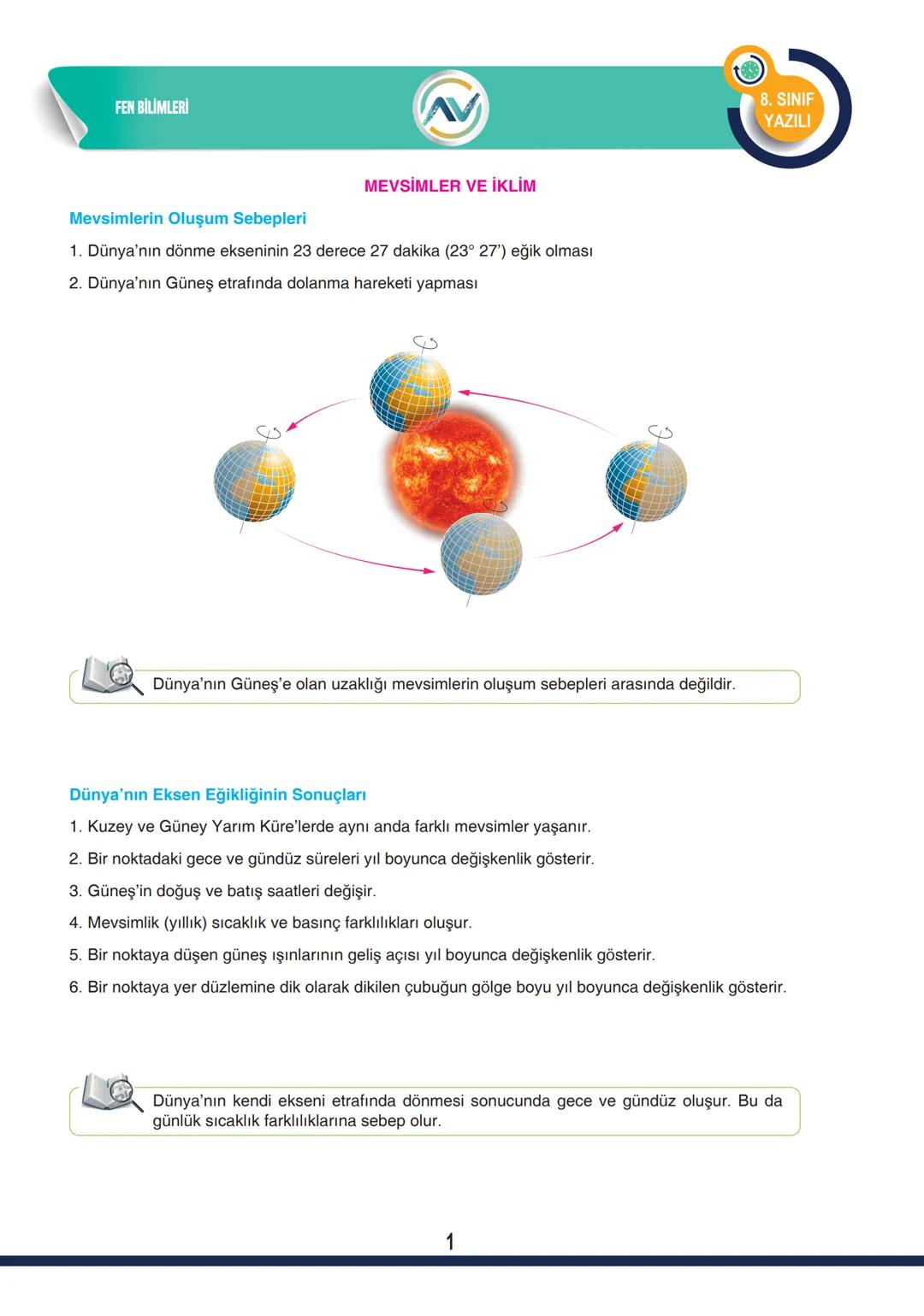 8. Sınıf Fen Bilimleri