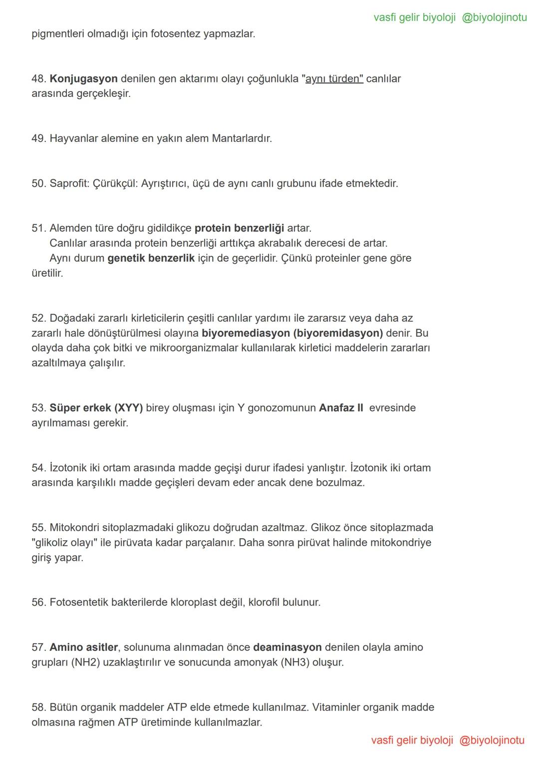 vasfi gelir biyoloji @biyolojinotu
100 Maddede YKS Biyoloji Tekrar - TYT AYT Biyoloji Kısa Notlar
Genel tekrar için 100 pratik Biyoloji no