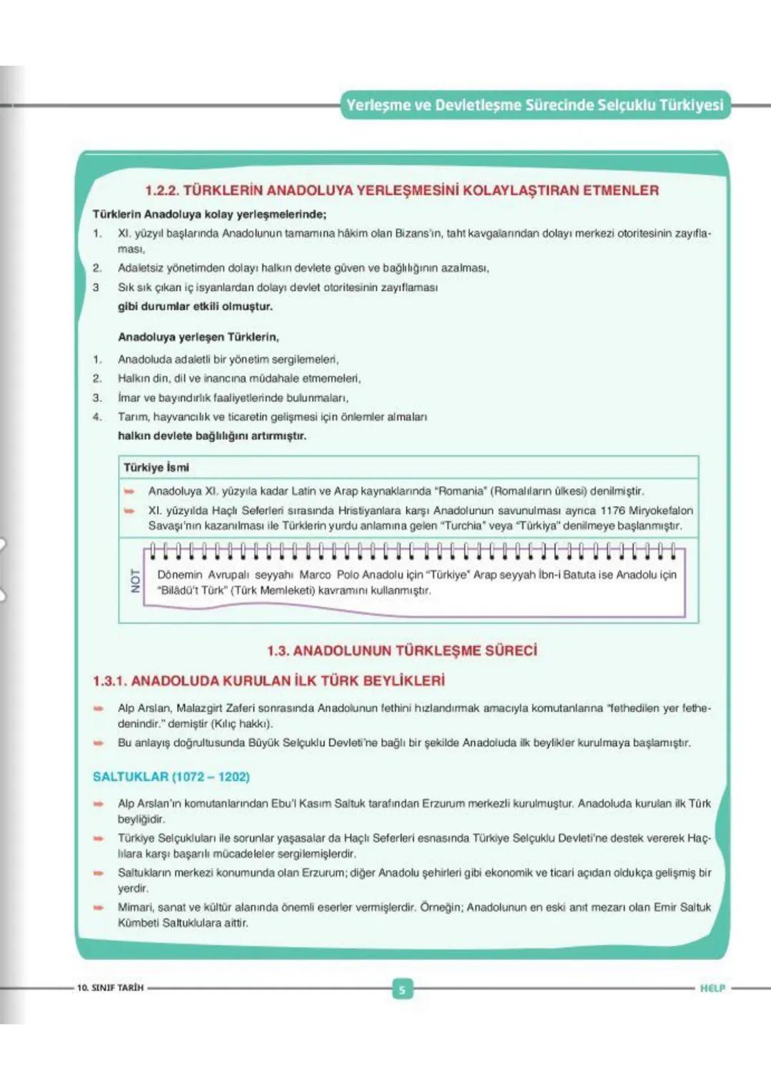 HELP
110
TARİH
ÜNİTE 1: YERLEŞME VE DEVLETLEŞME SÜRECİNDE SELÇUKLU
TÜRKİYESİ
BIZANS IMPARATORLUGU
Istanbul
TÜRKİYE TARİHİ (11 - 13. YÜZYILLA