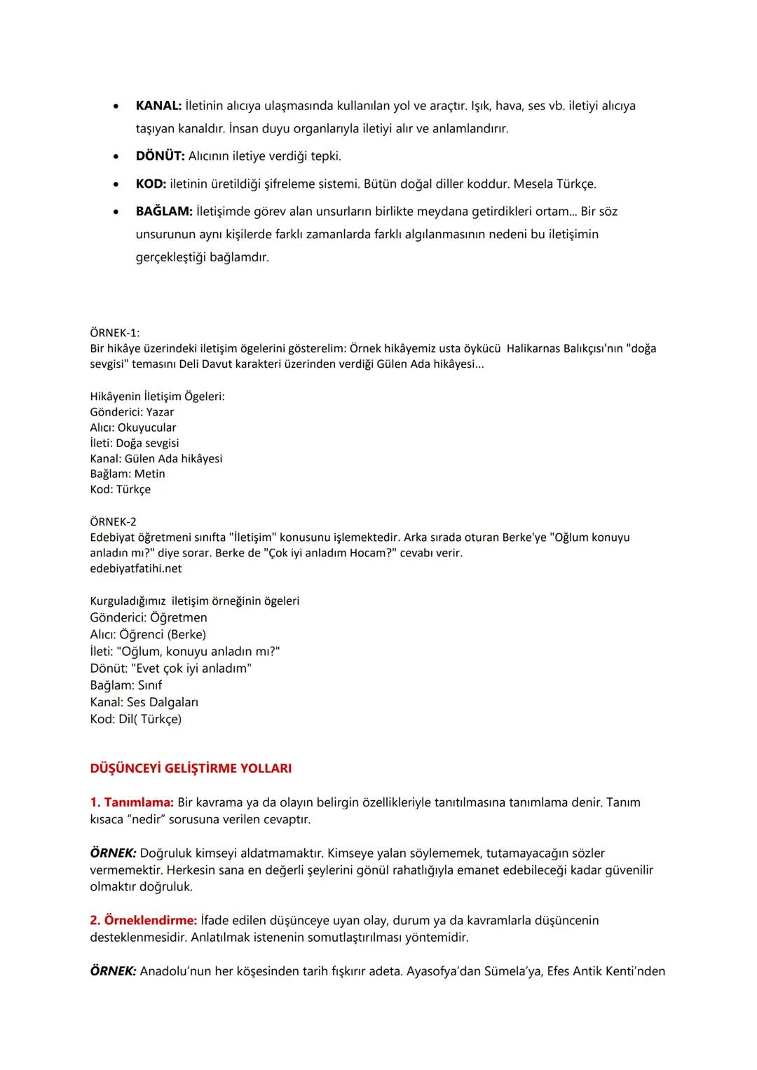 9.SINIF TÜRK DİLİ VE EDEBİYATI DERS NOTLARI
EDEBİYAT NEDİR?
Edebiyat (Yazın): Olay, düşünce, duygu ve hayallerin dil aracılığıyla sözlü ve