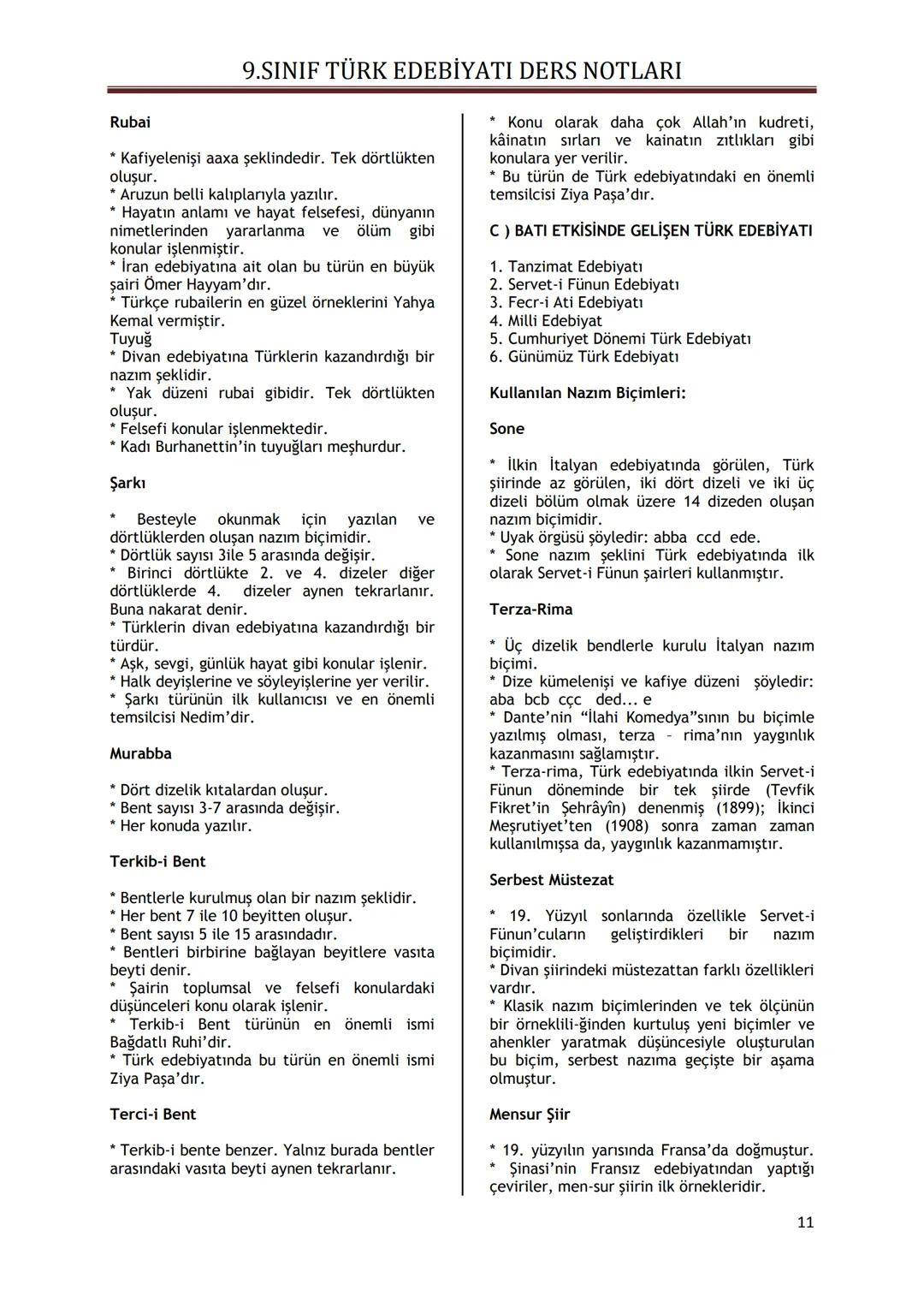 9.SINIF TÜRK EDEBİYATI DERS NOTLARI
I. ÜNİTE - GÜZEL SANATLAR VE EDEBİYAT
GÜZEL SANATLAR İÇİNDE EDEBİYATIN YERİ
Güzel sanatları diğer ese