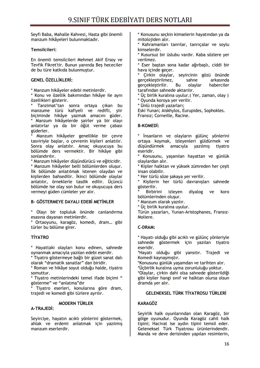 9.SINIF TÜRK EDEBİYATI DERS NOTLARI
I. ÜNİTE - GÜZEL SANATLAR VE EDEBİYAT
GÜZEL SANATLAR İÇİNDE EDEBİYATIN YERİ
Güzel sanatları diğer ese