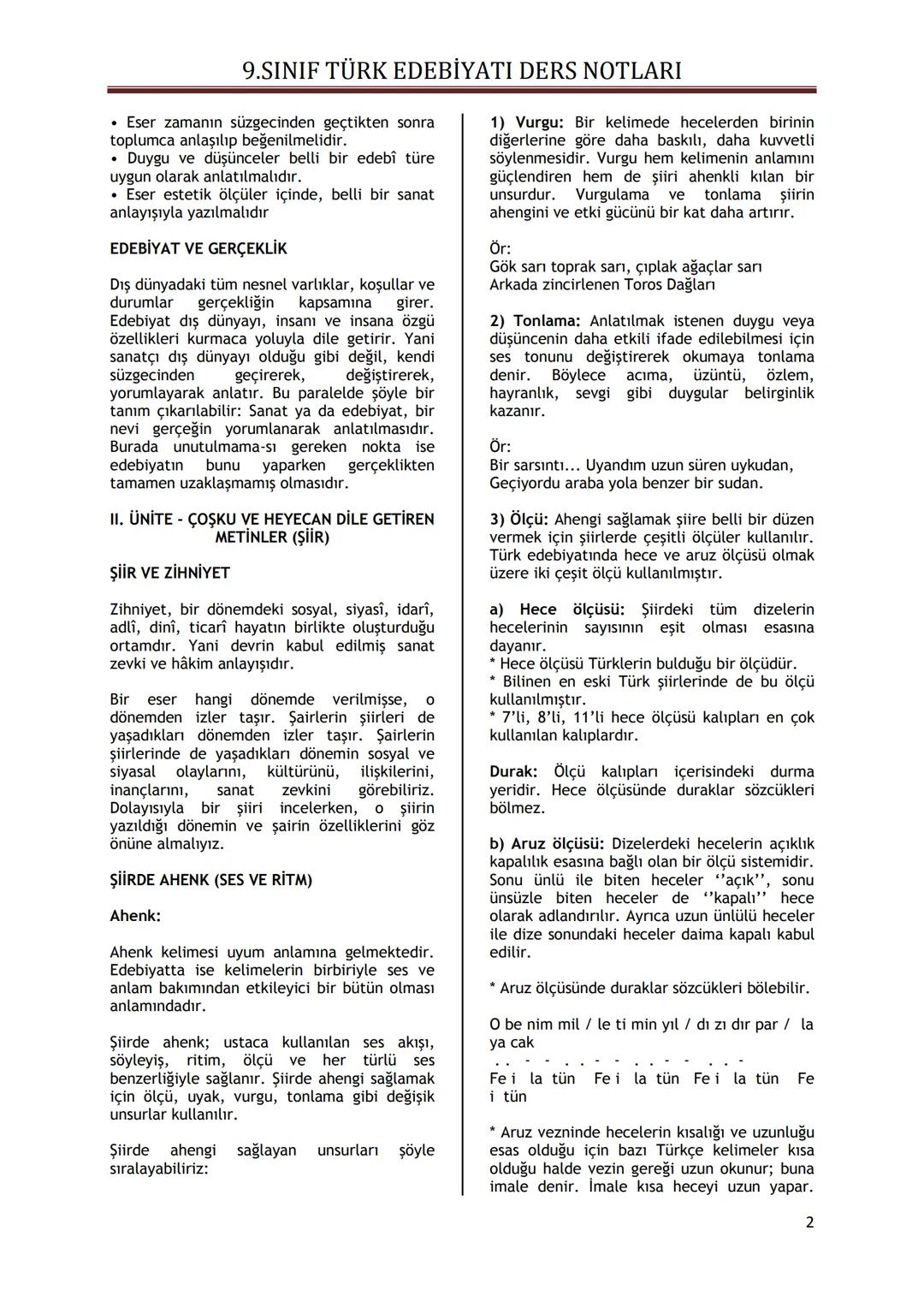 9.SINIF TÜRK EDEBİYATI DERS NOTLARI
I. ÜNİTE - GÜZEL SANATLAR VE EDEBİYAT
GÜZEL SANATLAR İÇİNDE EDEBİYATIN YERİ
Güzel sanatları diğer ese