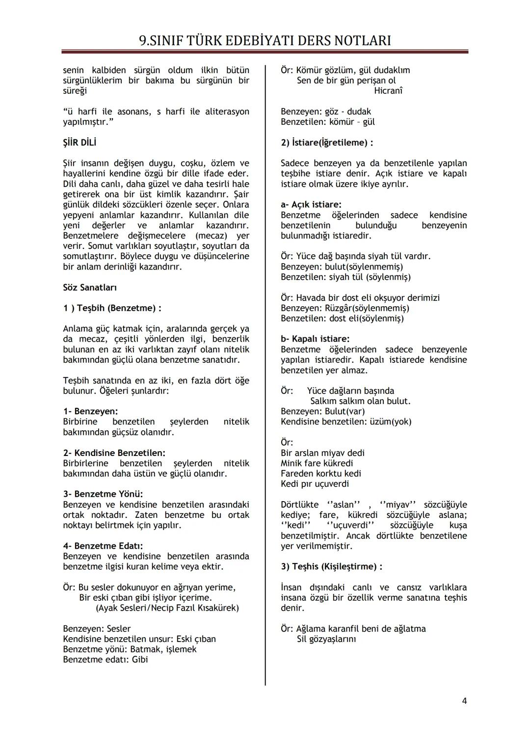 9.SINIF TÜRK EDEBİYATI DERS NOTLARI
I. ÜNİTE - GÜZEL SANATLAR VE EDEBİYAT
GÜZEL SANATLAR İÇİNDE EDEBİYATIN YERİ
Güzel sanatları diğer ese