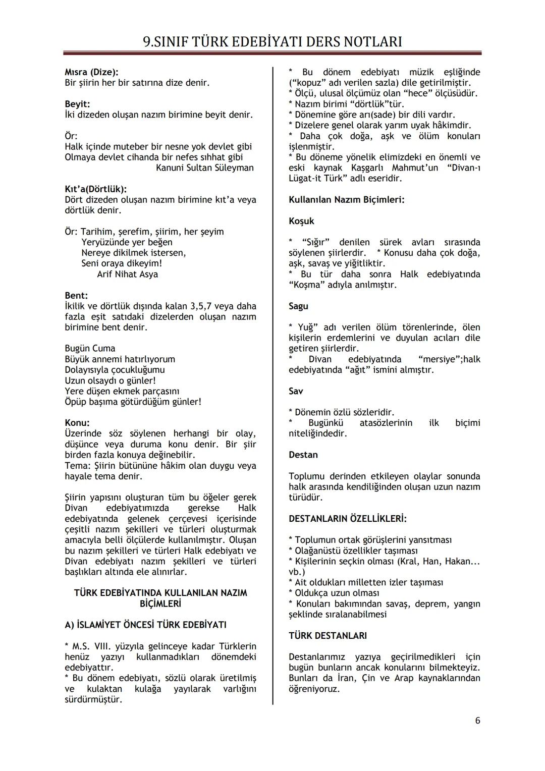 9.SINIF TÜRK EDEBİYATI DERS NOTLARI
I. ÜNİTE - GÜZEL SANATLAR VE EDEBİYAT
GÜZEL SANATLAR İÇİNDE EDEBİYATIN YERİ
Güzel sanatları diğer ese