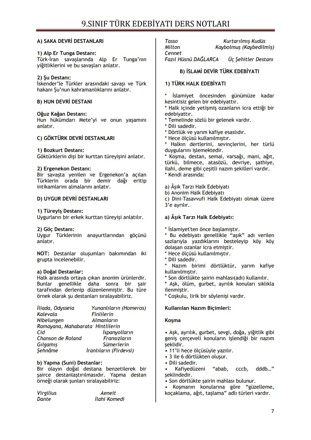 9.SINIF TÜRK EDEBİYATI DERS NOTLARI
I. ÜNİTE - GÜZEL SANATLAR VE EDEBİYAT
GÜZEL SANATLAR İÇİNDE EDEBİYATIN YERİ
Güzel sanatları diğer ese