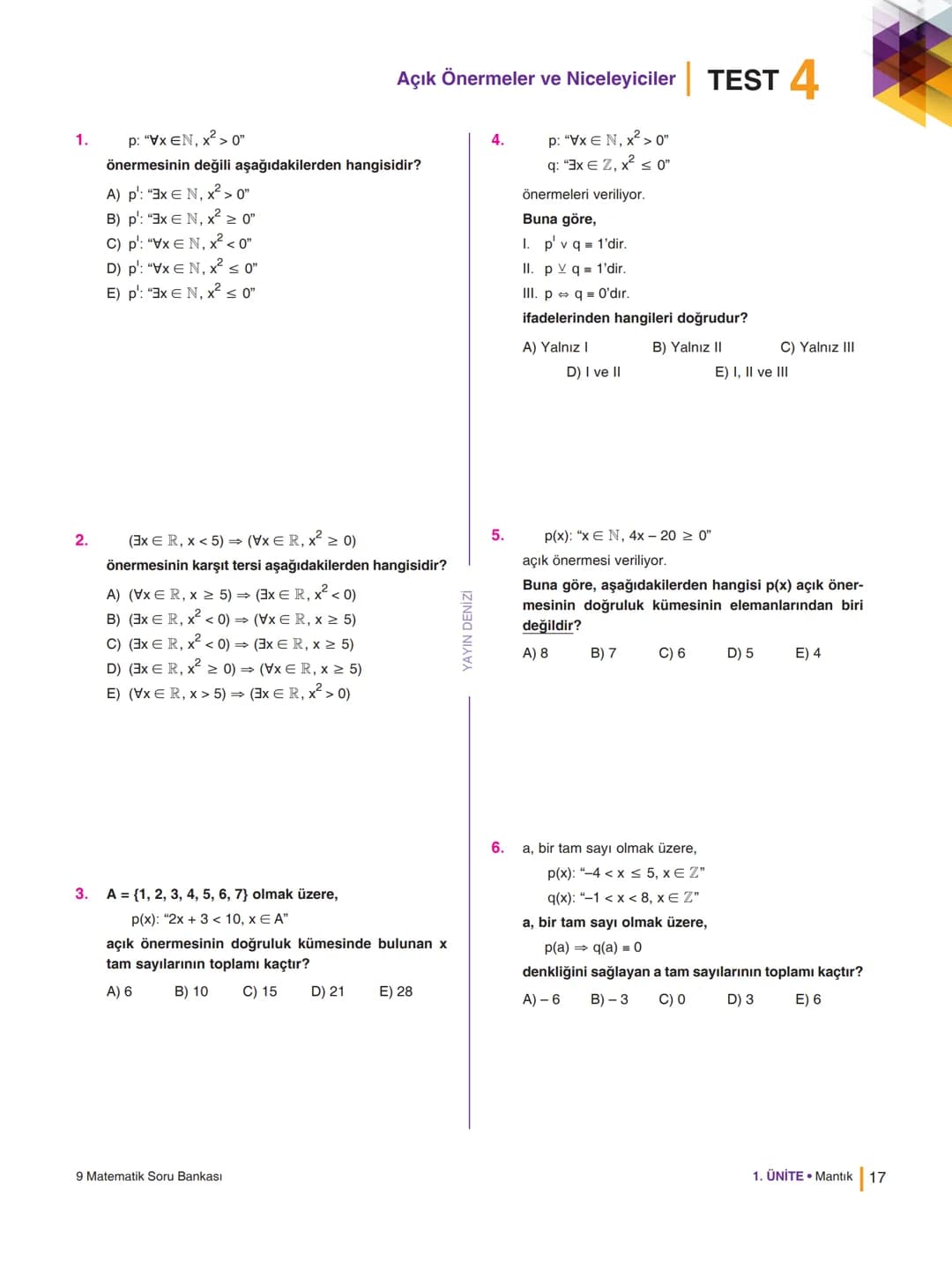 9. SINIF
MATEMATİK
Lise
destek
www.lisedestek.com
Kullanım Kılavuzu için
Karekodu Okut
YAYINEVİNE AİT KİTAPLAR
ÖRNEK PDF'LER
AKILLI TAHT
