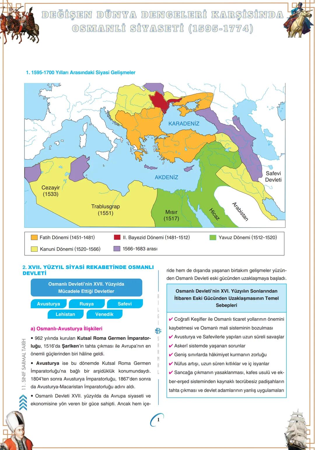 Tarih Ders
Notları
0000000000
00000
Bilgi Sarmal Yayınları
Tarih Zümresi
$
BİLGİ SARMAL 11.1. ÜNİTE
DEĞİŞEN DÜNYA
DENGELERİ
KARŞISINDA
OSMAN